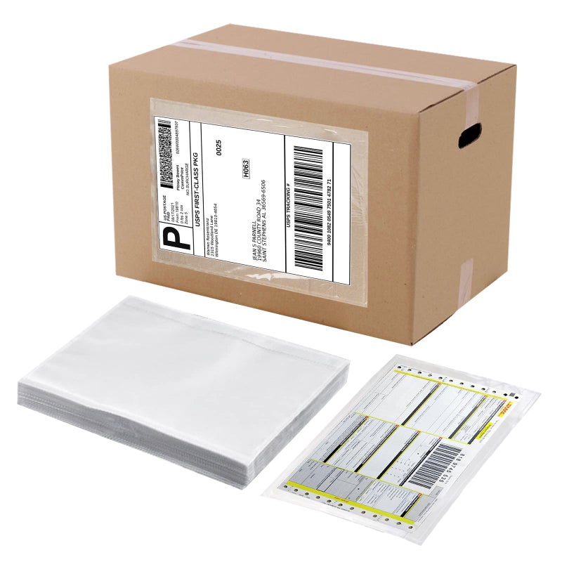 RyhamPaper أظرف قائمة التعبئة من رايهام، شفافة 7.5" × 5.5" أظرف ملصقات شحن ذاتية اللصق (100 قطعة) - Image 2